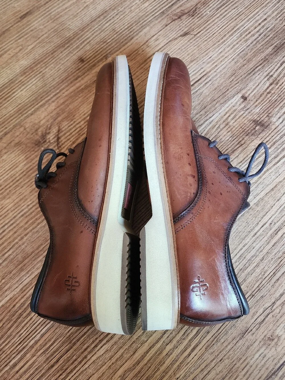 Size 9.5 Cole Haan Brown Leather Derby Shoes - Classic Lace-Up Retail 200$